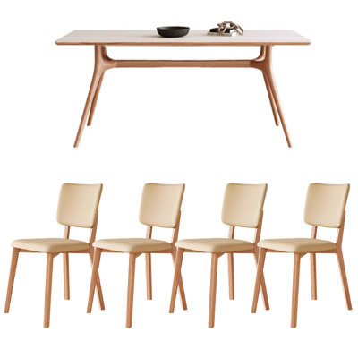 Table de salle à manger moderne et simple en bois de frêne durable