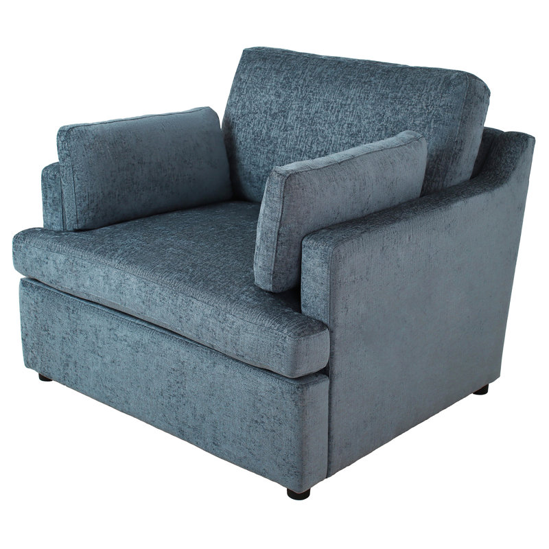 Fauteuil d'appoint surdimensionné en bleu - rembourrage en mousse, angle élégant, polyvalent pour la maison, l 37 po x P 34,6 po x H 31,1 po.