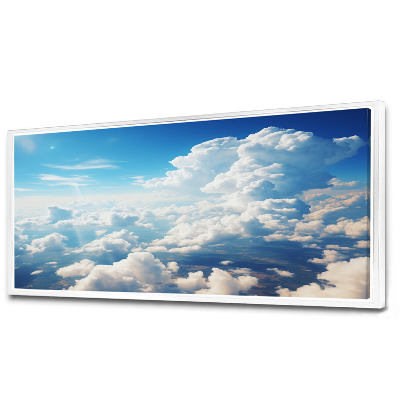 Toile panoramique Horizon III - art mural Sky, Cadre flottant blanc, H 28 po x l 60 po x P 1,5 po