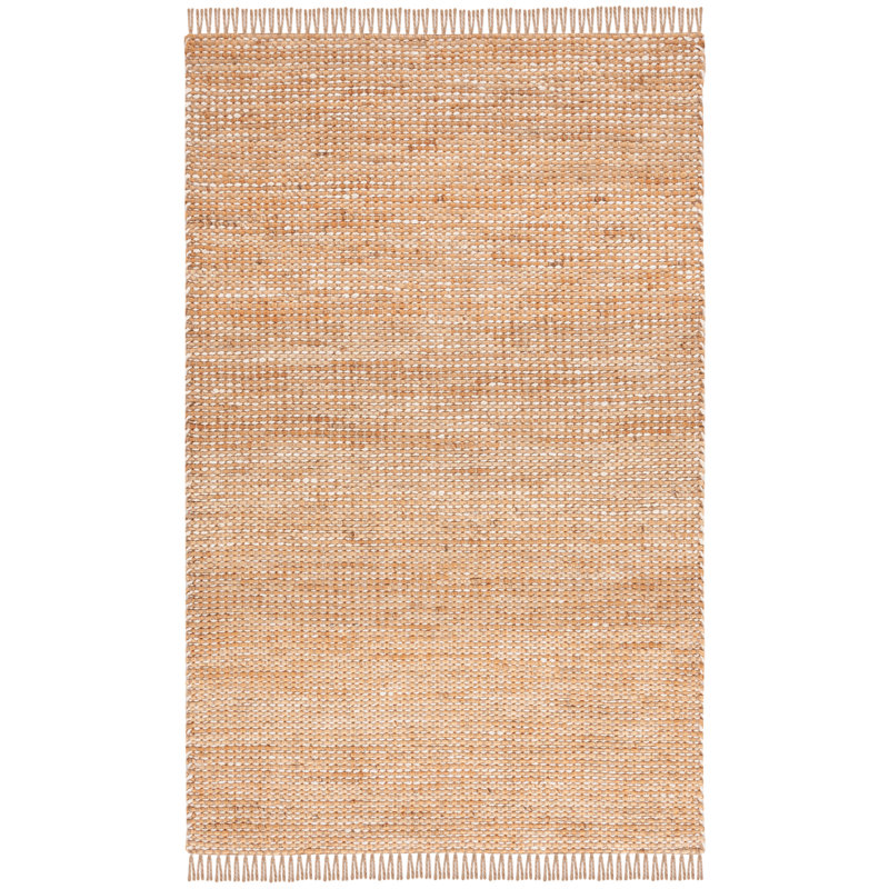 Kiane Natural Fiber Hand Woven Jute Pile Solid Color Rug, Rectangle 3' x 5'