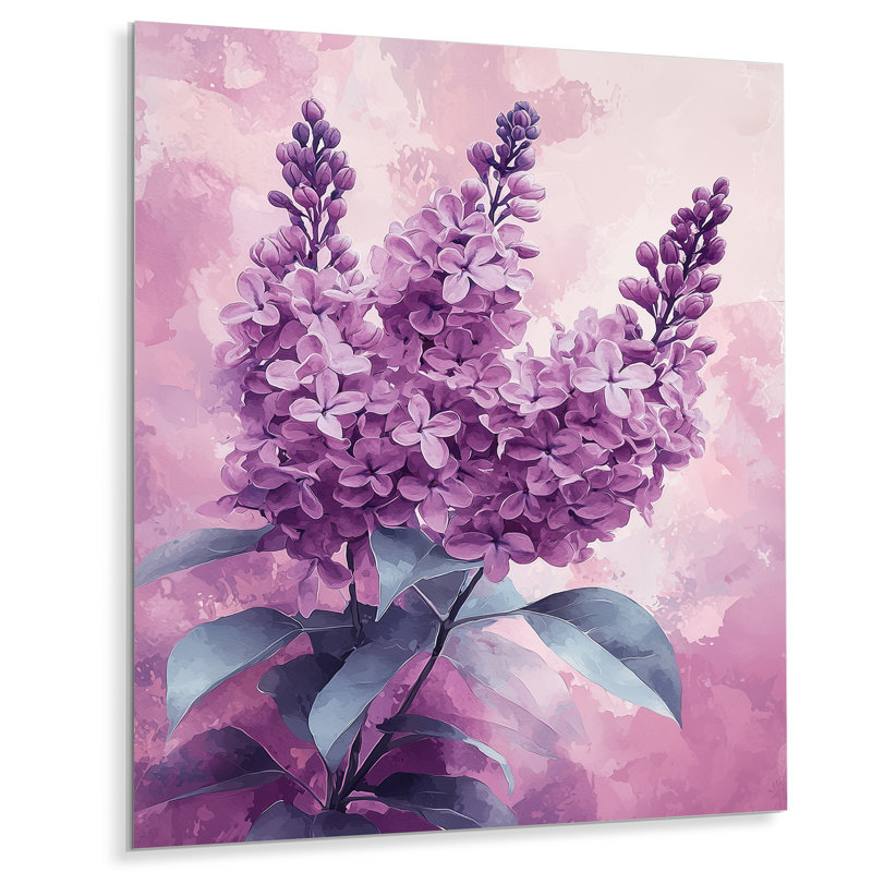 Kahmi - imprimé lilas sur métal, H 20 po x l 12 po