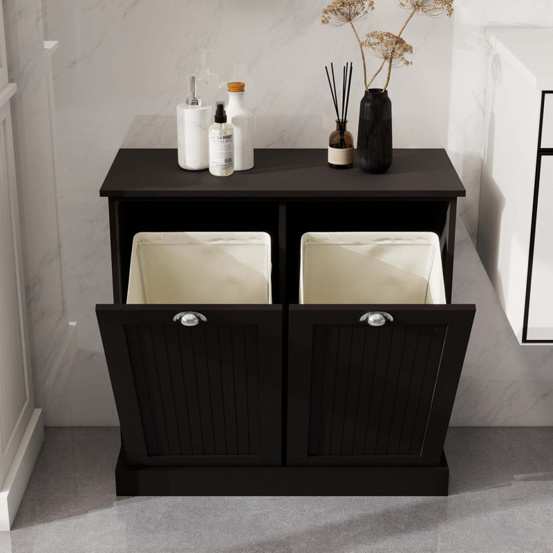 Two-Compartment Tilt-Out Laundry Sorter Cabinet