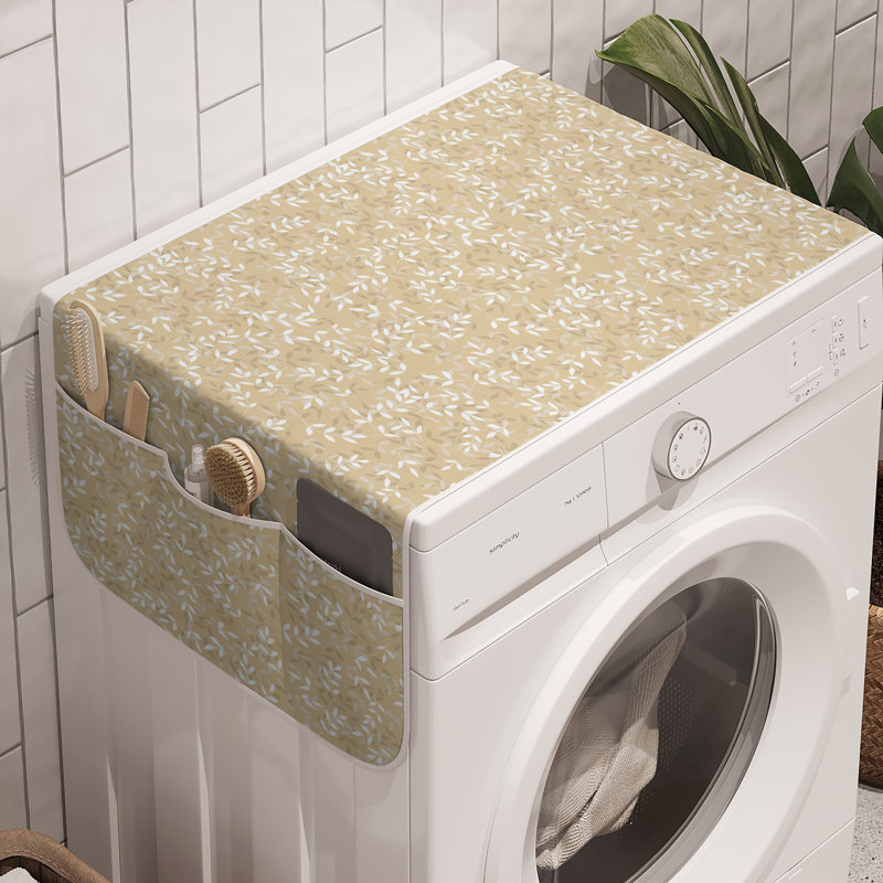 East Urban Home Vintage Washing Machine Organizer Pack of 2 47" x 18.5" Pastel Brown Grey and White
