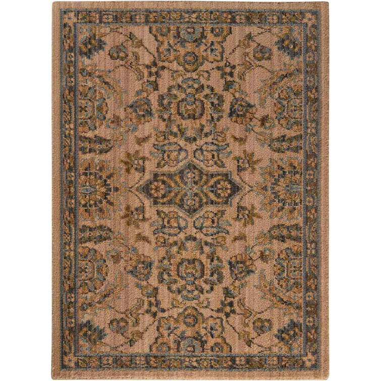 Tapis beige / brun en laine Vogan