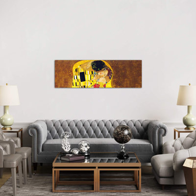 The Kiss by Gustav Klimt - Wrapped Canvas Panoramic Painting