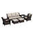 5-Person Patio PE Wicker Furniture Set with Side Table, 3-Seat Sofa, 2 Armchairs and 2 Ottomans with Beige Cushions-288161088