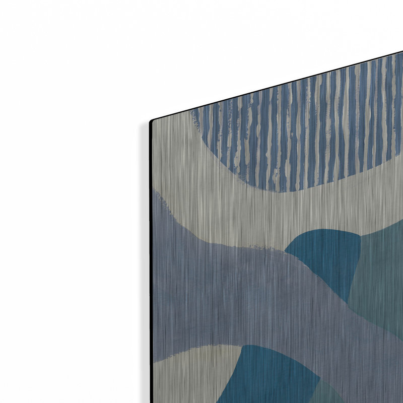  «Retro Abstract 6 Blue Green» par Danhui Nai, art mural en métal, H 16 po x l 12 po