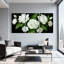 Ensemble de 3 toiles murales à motifs floraux de roses blanches et de fougères-605292546