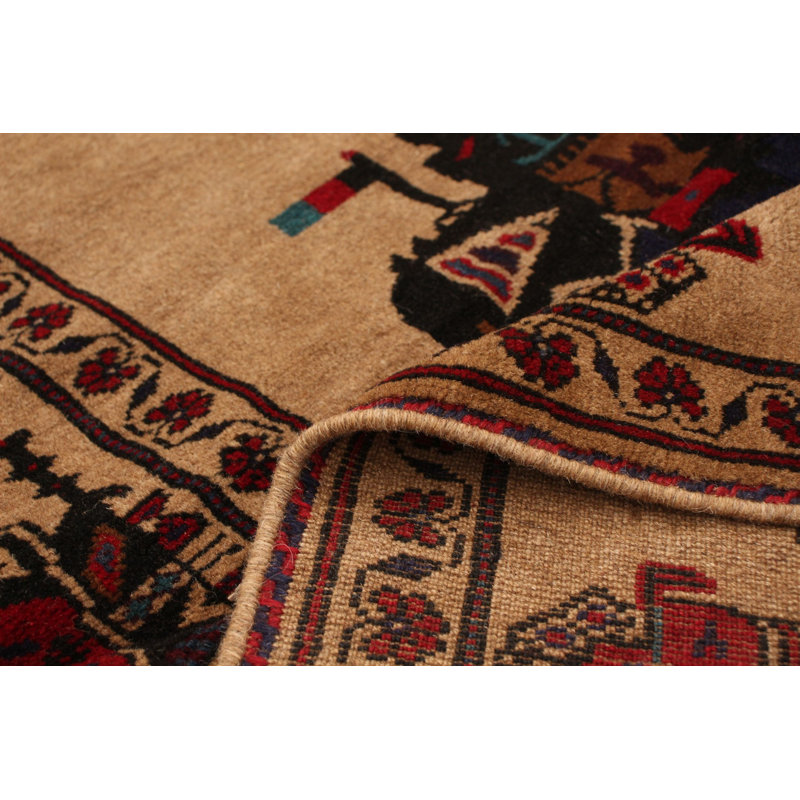 Tapis décoratif de laine brun clair en laine noué à la main de conception unique 6 pi 11 po X 9 pi 3 po noué à la main New Age