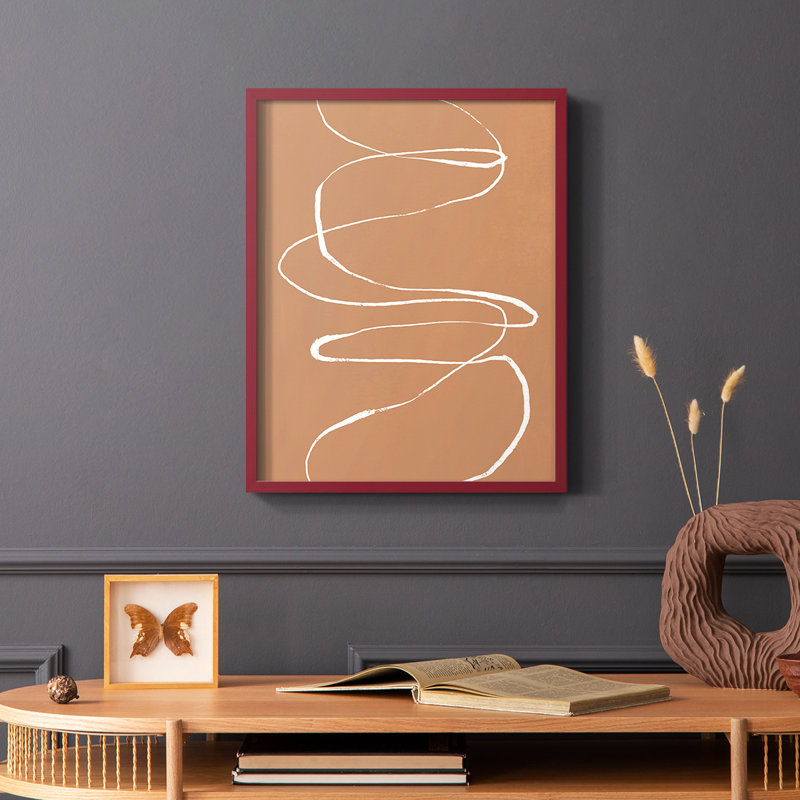 «Terracotta Drift I», reproduction encadrée - bois massif, H 20 po x l 16 po, Blanc