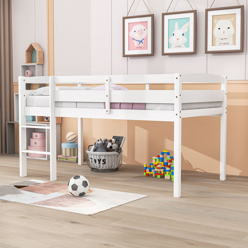 Earther Kids Twin Loft Bed, White