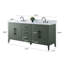 Ensemble de meuble-lavabo double 72 po avec plateau en marbre Chambery-94811311-94811318