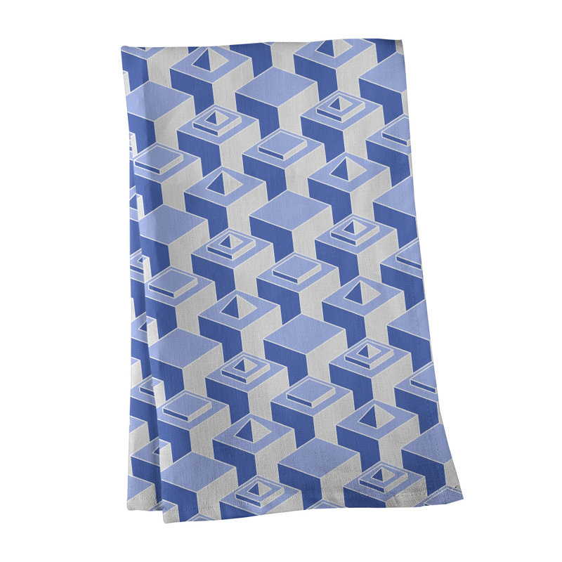 Patricia Geoffrey Tea Towel Kitchen Towel, Light Gray/Blue, Cotton Twill