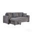 Canapé-lit modulaire réversible 96 po en tissu bouclé gris 96 po avec méridienne de rangement, porte-gobelets, port de chargement USB et coussins décoratifs