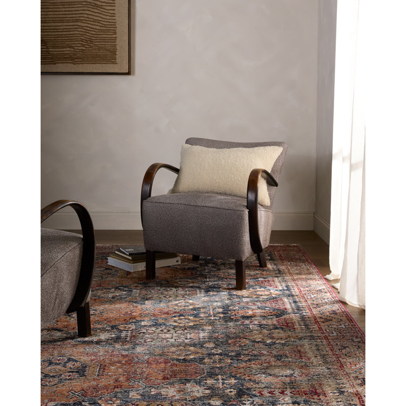 Finnuala Medallion Red/Blue Area Rug (8'X10'2"), Rectangle 8' x 10'6"