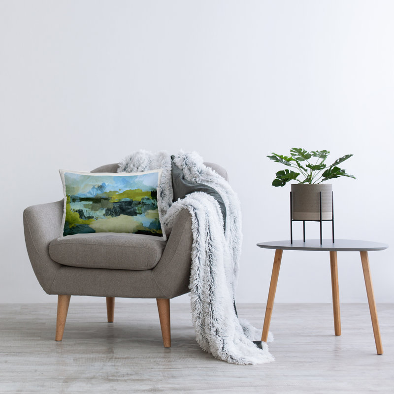 Coussin décoratif à imprimé abstrait paysage abstrait par Victoria Barnes