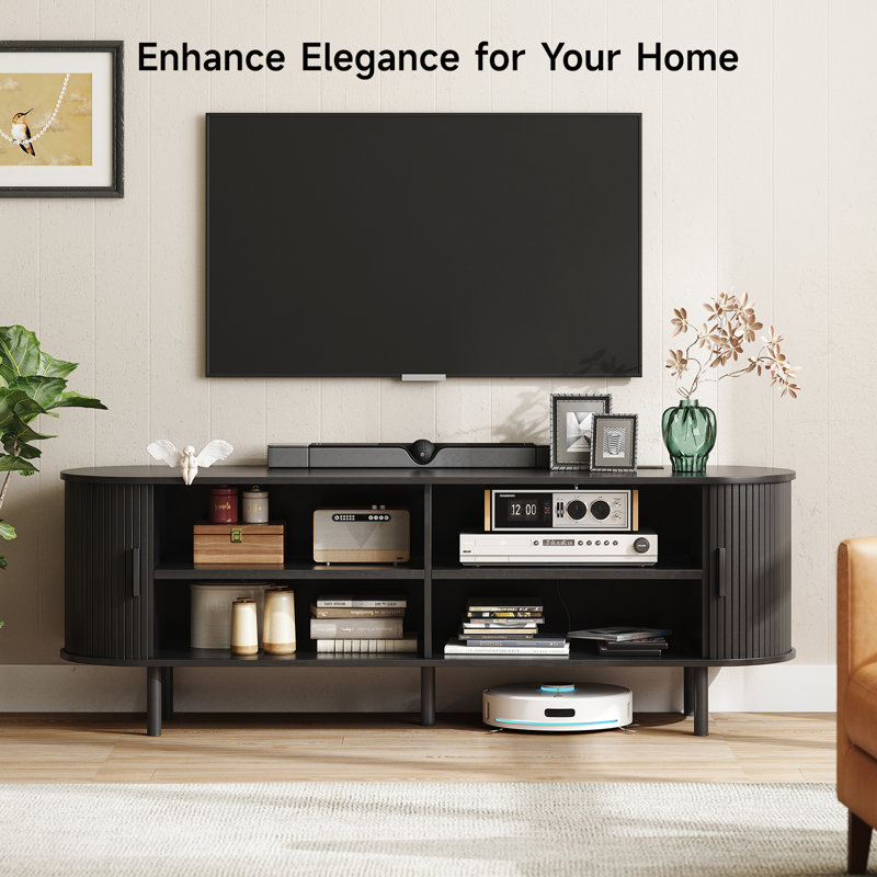 Modern TV Stand for 55''-80'' TVs with Storage