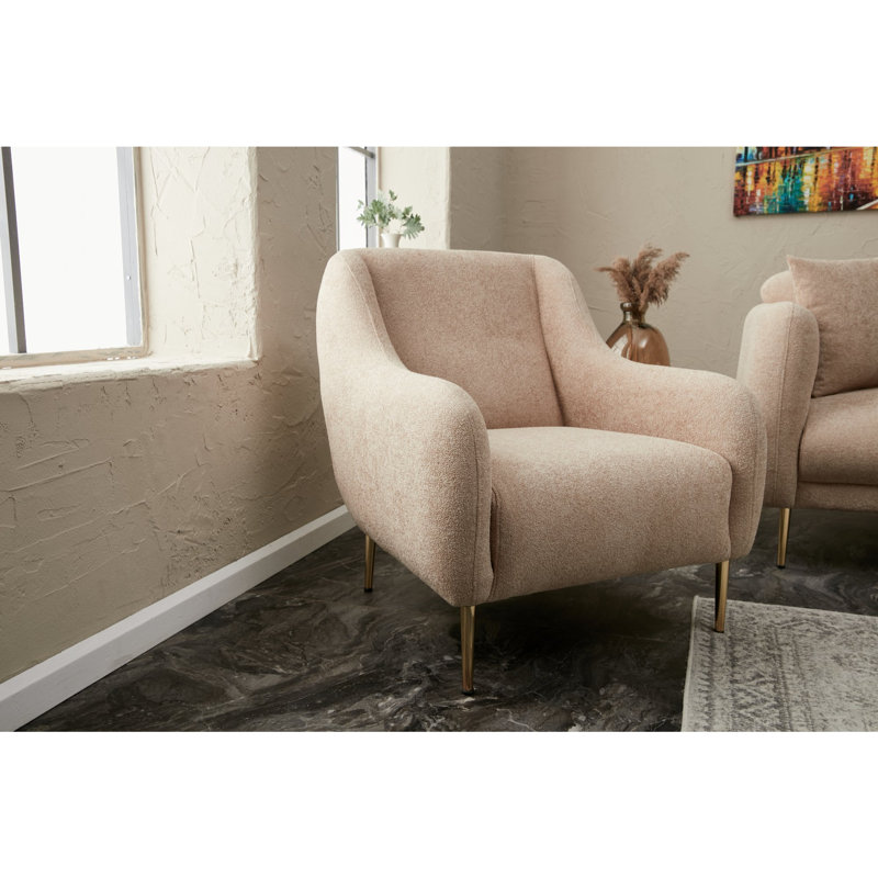 Darron Upholstered Club Chair, Beige