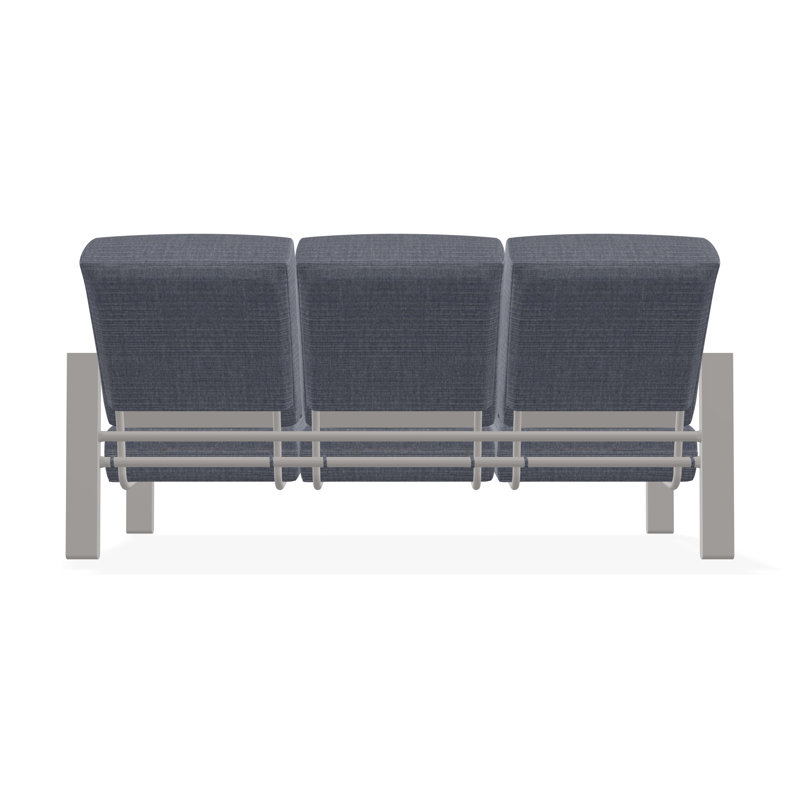 Canapé trois places à coussins profonds Larssen, Denim prouvé, Gris chaleureux