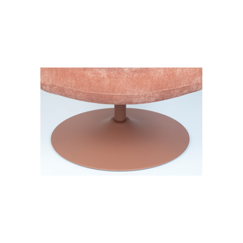 Bubba Swivel Lounge Chair, Pink Polyester Blend, Pink