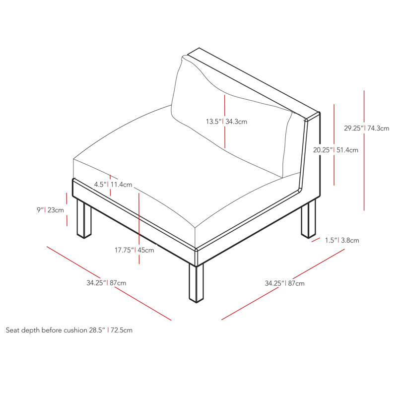 Chaise longue avec coussin Adena