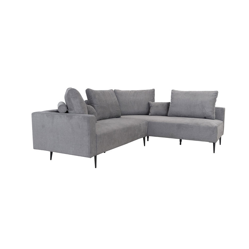 Regina Sectional, Gray Polyester Blend