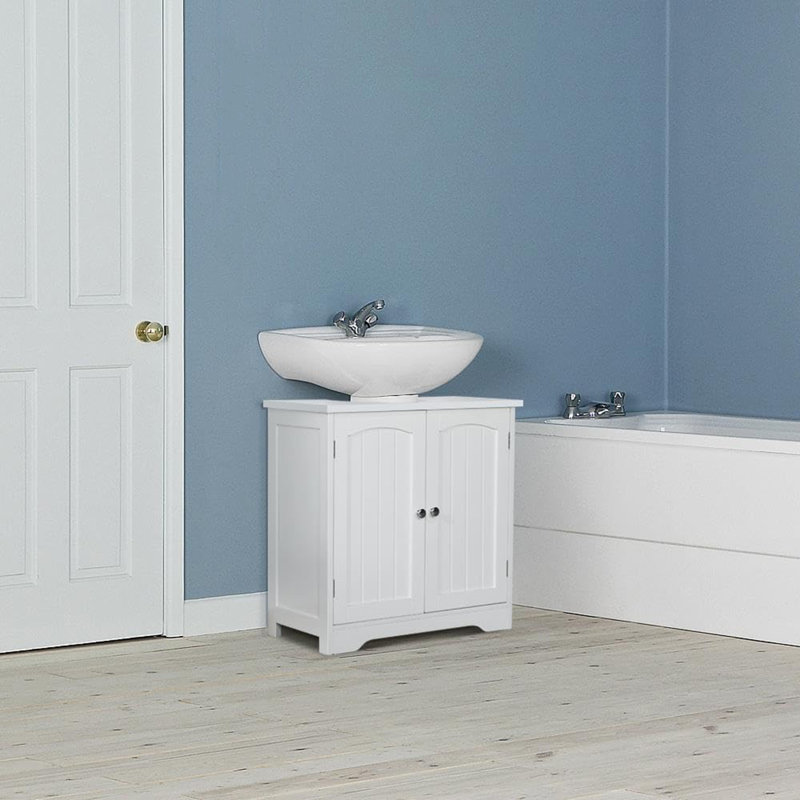 Engineered Wood Bathroom Cabinet, White