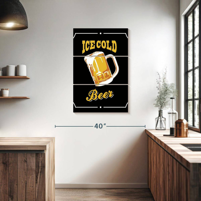 Kema Ice Cold Beer Wall Sign, 38" H x 24" W