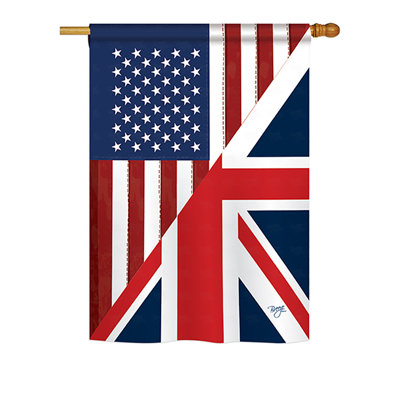 Drapeau maison pour maison 2 côtés en polyester us uk amitié