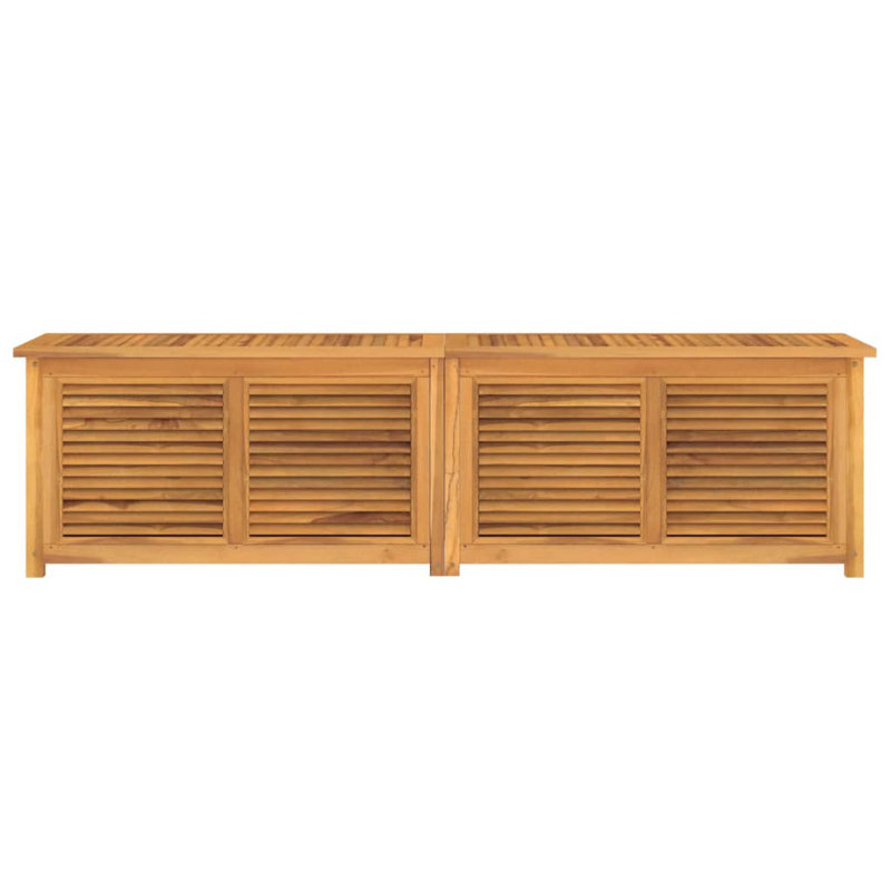 Banc de rangement en bois de teck résistant à l'eau en brun