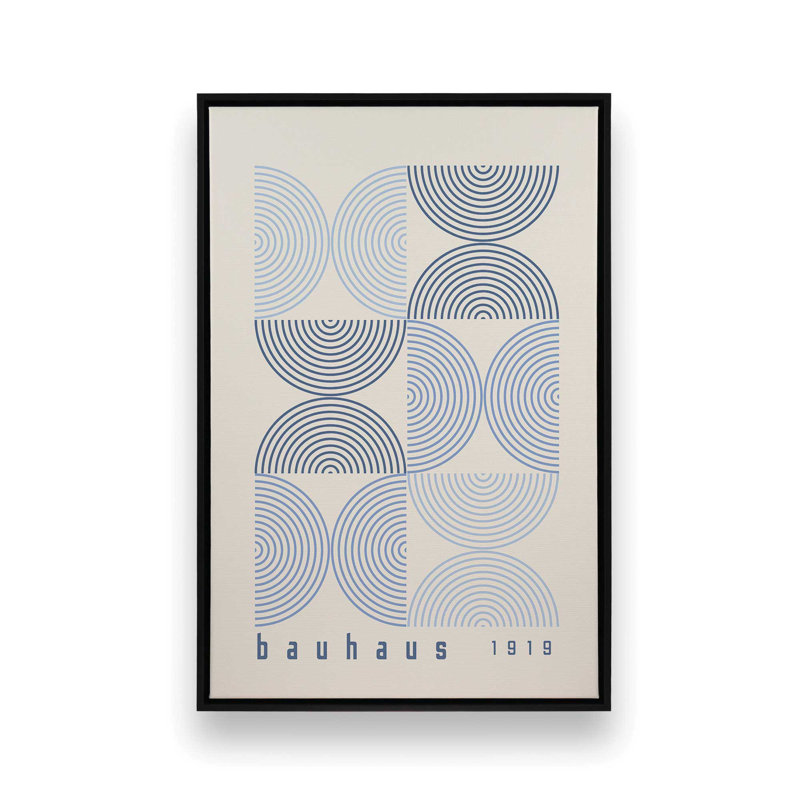 «Blue Bauhaus Composition affiche I», reproduction sur toile , H 36,75 po x l 24,75 po, Noir satiné