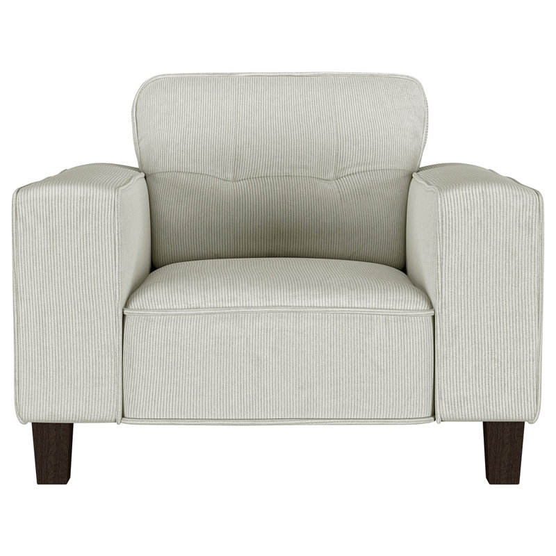 Fauteuil d'appoint capitonné Dana, Grège
