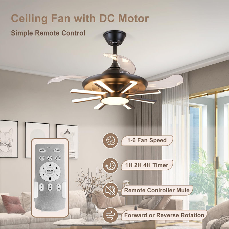 Ventilateur de plafond Arleth avec lumières DEL, 42.51"