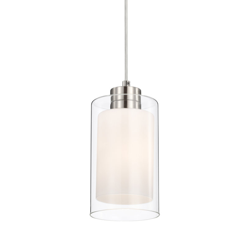 Luminaire suspendu 1 lumière Rosetto, Nickel brossé