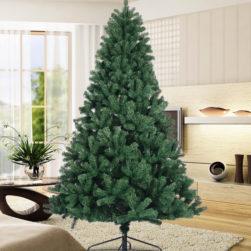 Sapin de Noël de 7,5 pi, épinette d'aspect naturel, 1400 branches, support pliable