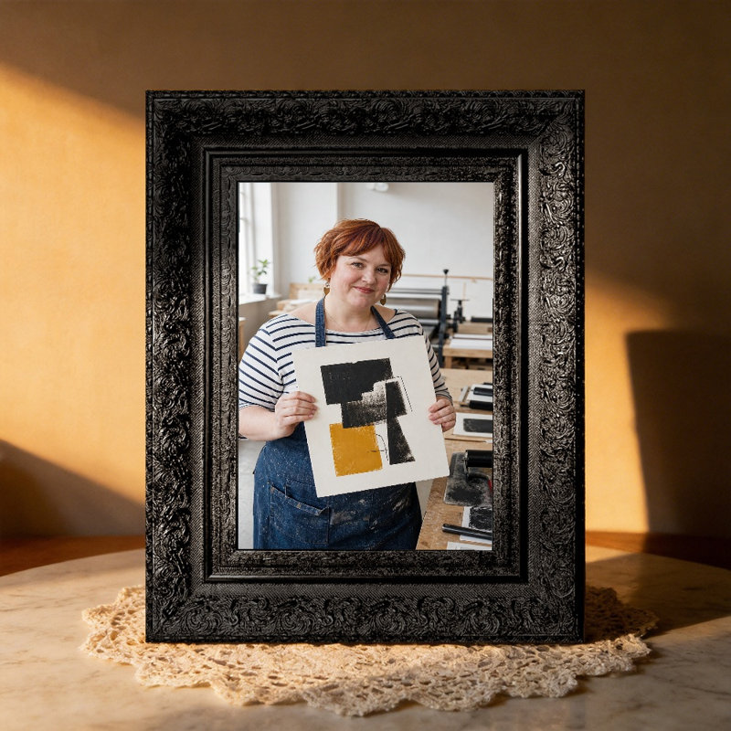 Cadre photo noir orné de 5 po x 7 po avec protecteur de photo 1pc