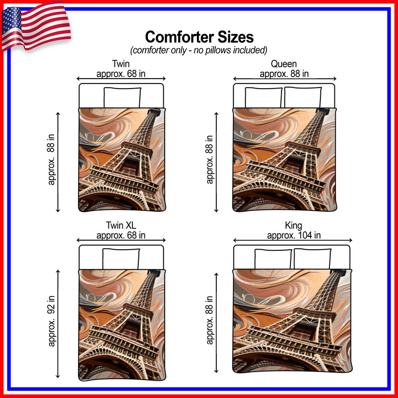 Eiffel Tower Bedding Architecture Comforter Contemporary, Queen