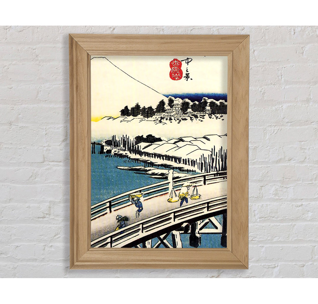 Hiroshige Eine Brücke im Schnee - Einzelne Bilderrahmen Kunstdrucke