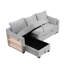 Canapé-lit convertible en L de 90 po avec canapé-lit en L convertible avec méridienne, supports de rangement et ports USB