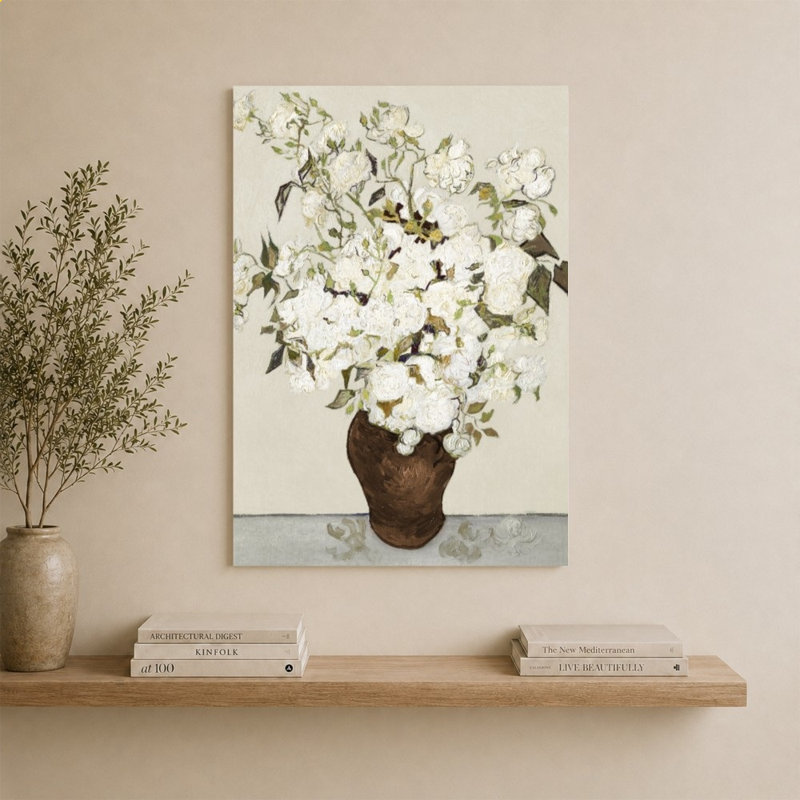 «Neutral Roses» par Vincent Van Gogh - impression sur toile, H 40 po x l 30 po, Ne s’applique pas