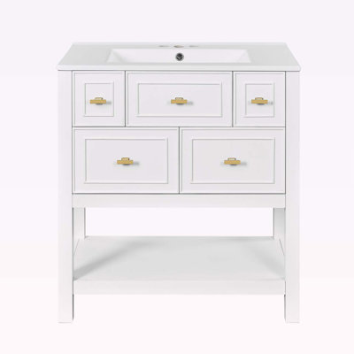 30'' Bathroom Vanity with Ceramic Sink Combo