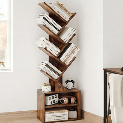 Rustic 6-tier Tree Bookshelf