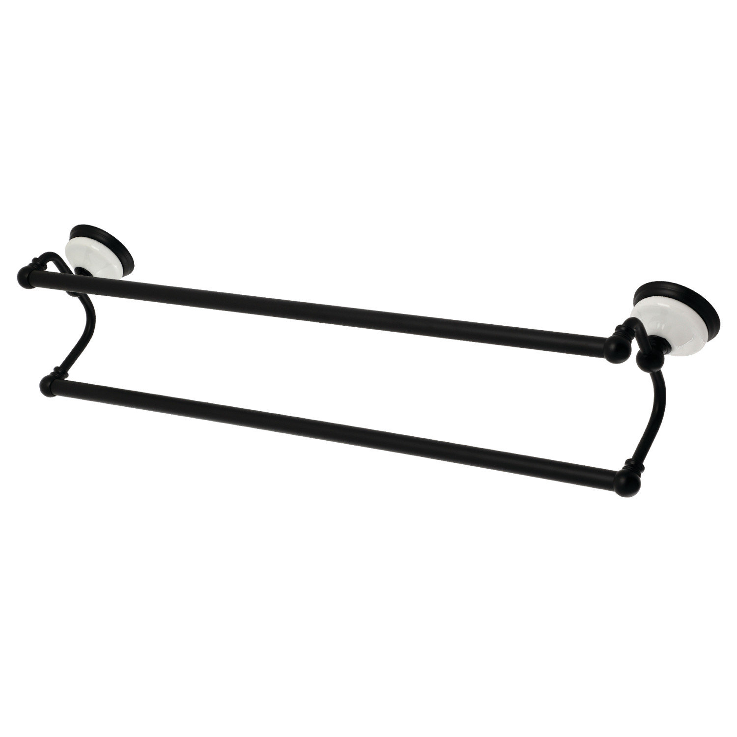 Victorian 24" Dual Towel Bar, Matte Black
