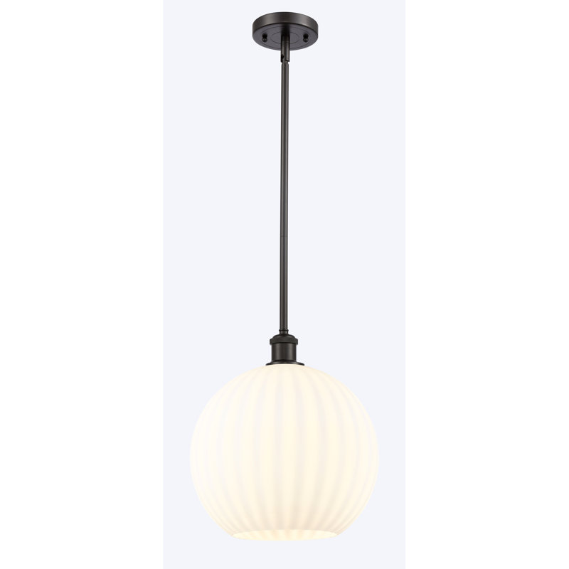 Luminaire suspendu 1 lumière Sabanc, H 13,5 po x l 12 po x P 12 po, Bronze huilé