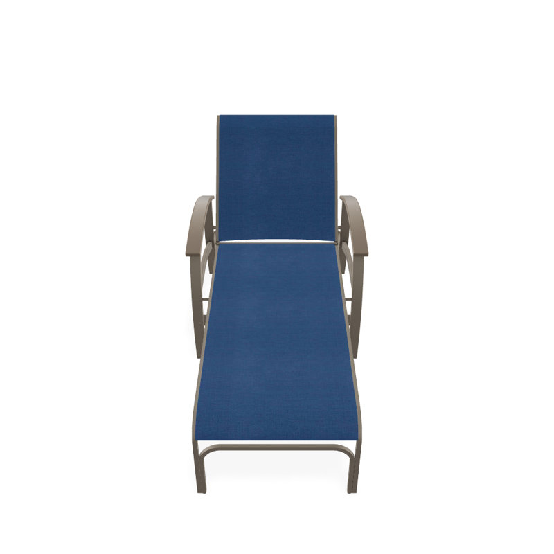 Belle Isle Outdoor Chaise Lounge, Cobalt 35D Sunbrella®, Desert P60, Textured Kona