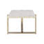 Table basse, plateau en faux marbre et finition champagne