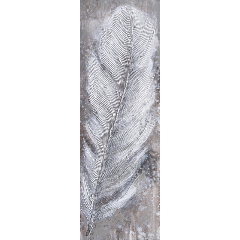 Plume abstraite - peinture panoramique sur toile tendue