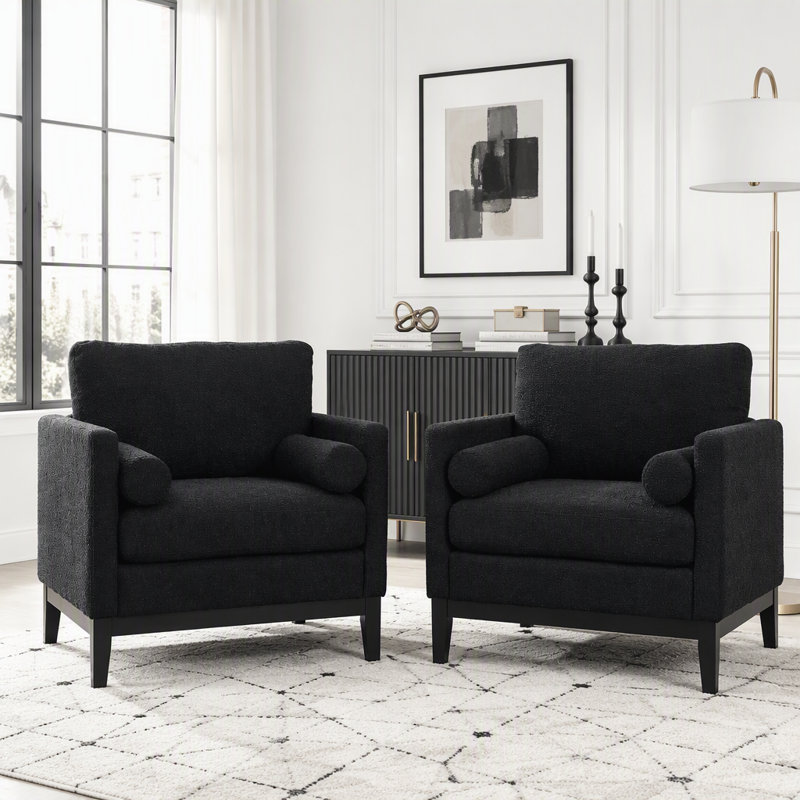 Fauteuil d'appoint 35,4 po, Pied noir-noir
