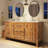 Aalycia Farmhouse Bathroom Vanity with Sink, 60" High Gloss Double Sink Bath Vanity