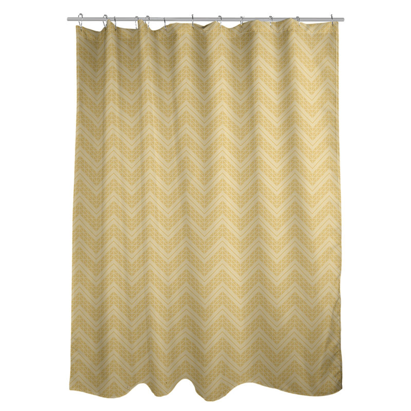Rideau de douche simple à chevrons à la main classic, Jaune